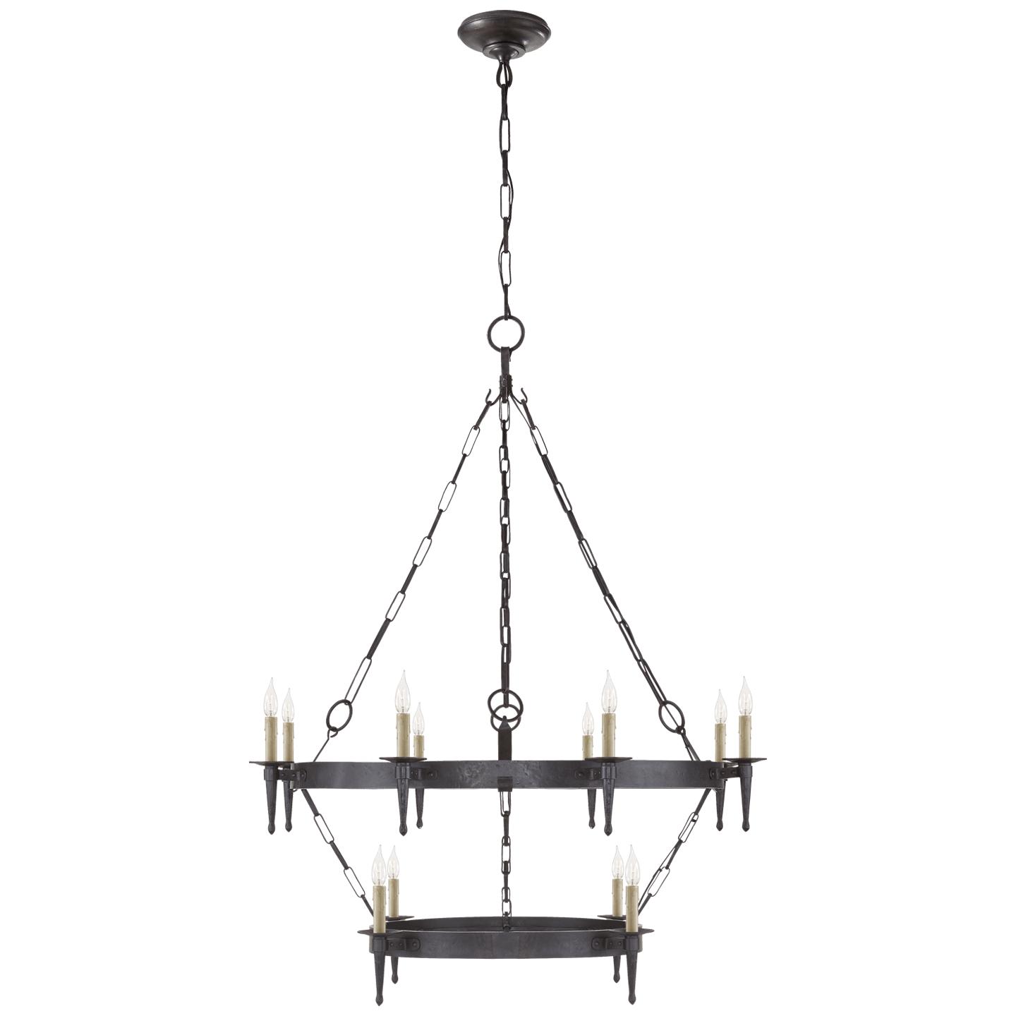 Купить Люстра Branson Medium Two-Tiered Ring Torch Chandelier в интернет-магазине roooms.ru