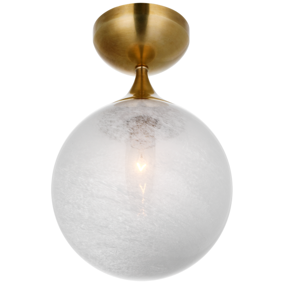 Hand-Rubbed Antique Brass White Glass