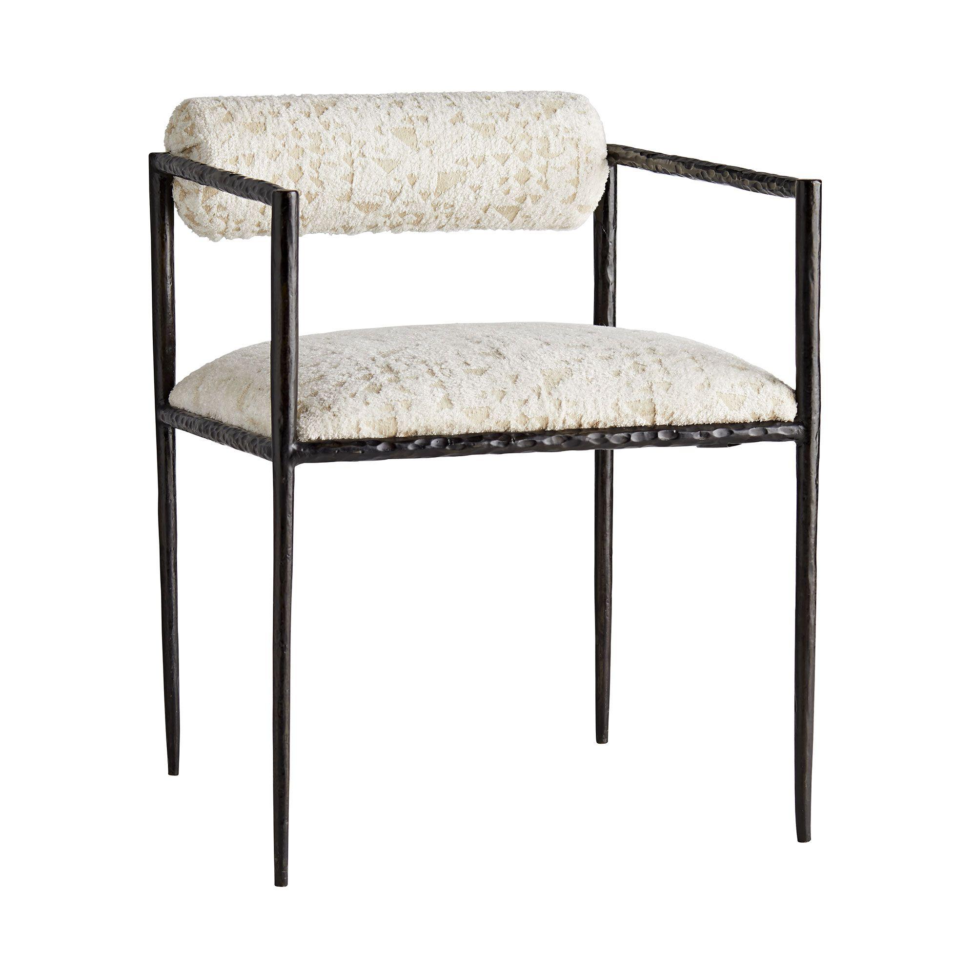 Купить Стул с подлокотником Barbana Chair Facet Cream Chenille в интернет-магазине roooms.ru