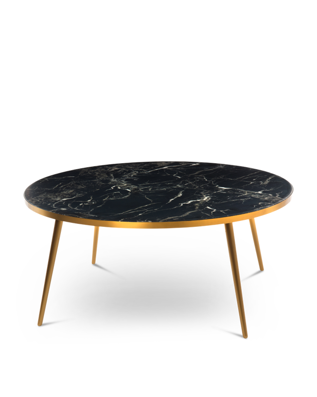Купить Журнальный столик Marble Look & Gold Feet Coffee Table в интернет-магазине roooms.ru