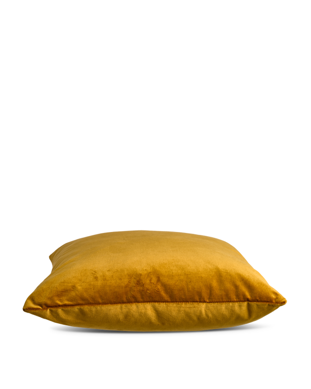 Gold Velvet cushionwith satin backInner cushion filled with feathers