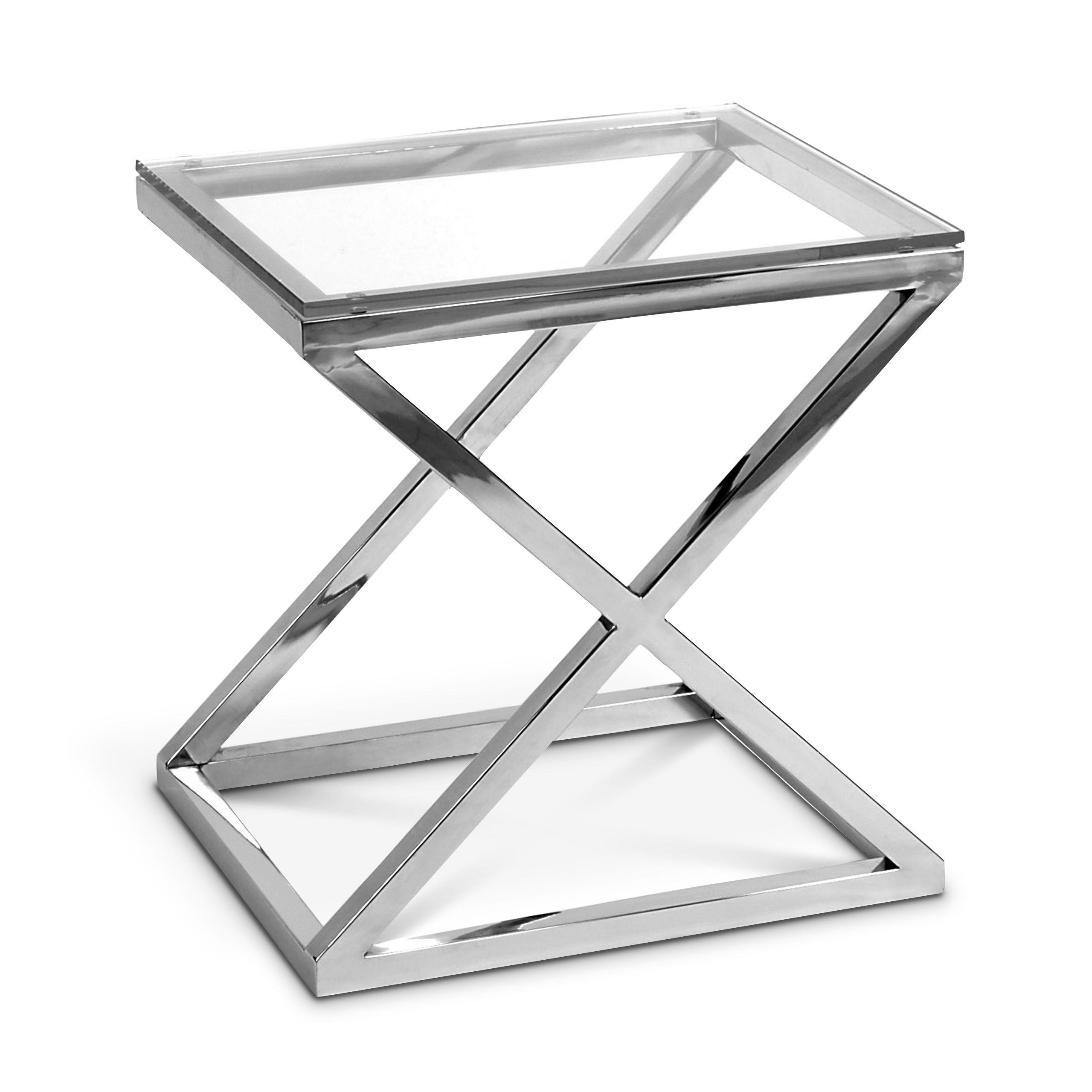 polished stainless steel | clear glass S