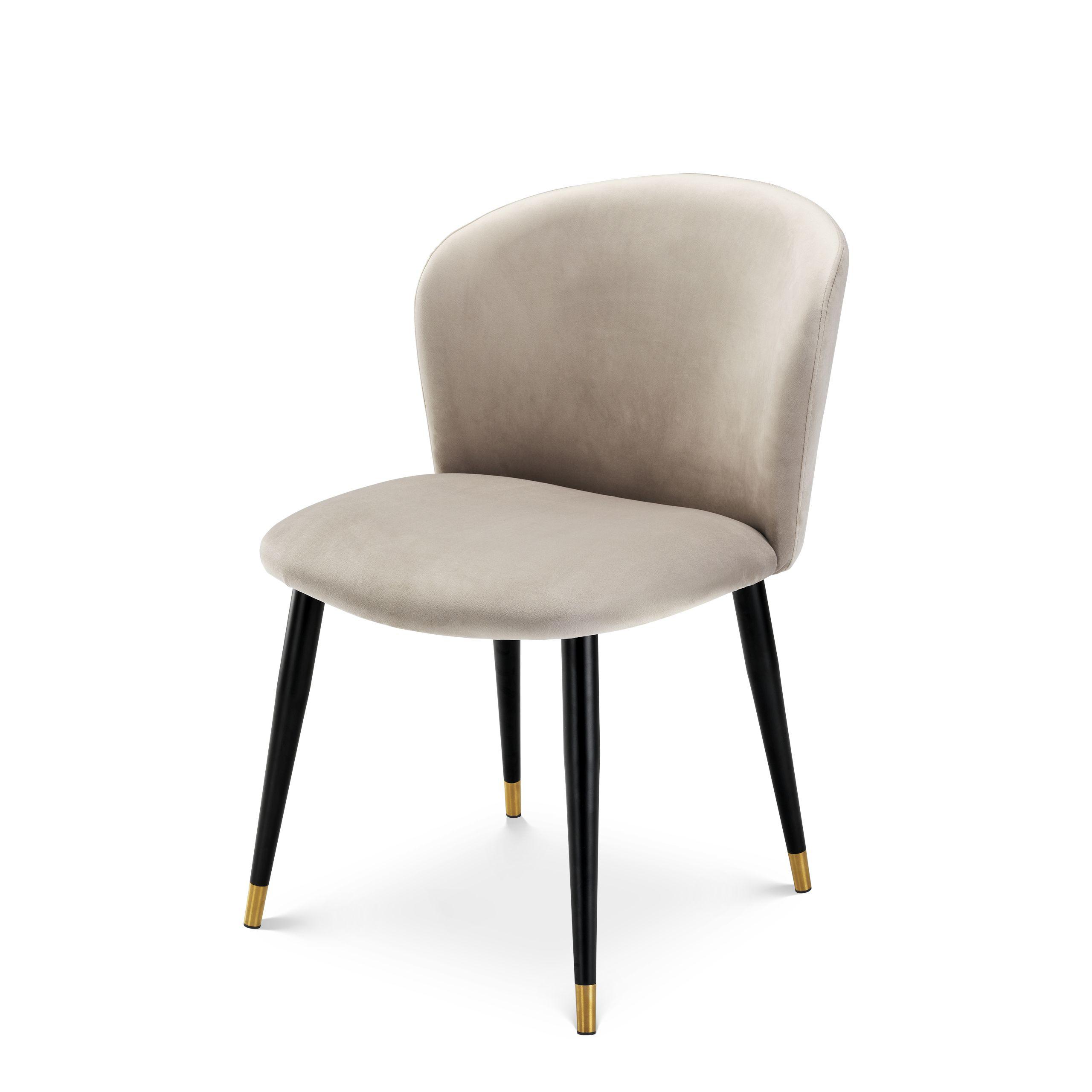 roche beige velvet | black & gold finish legs without arms