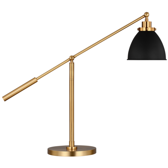 Midnight Black and Burnished Brass LED Bulb(s) Included