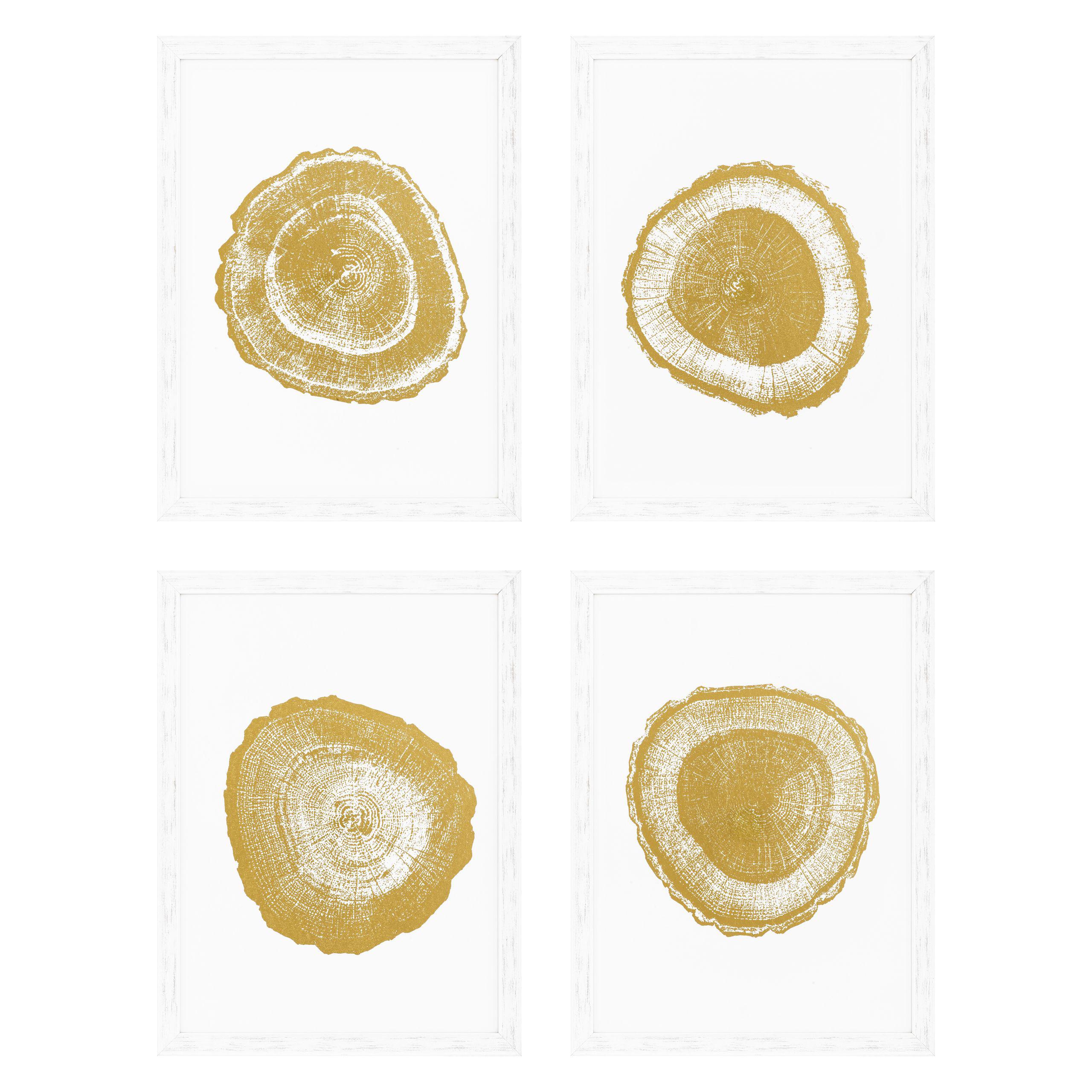 Купить Набор постеров Prints Gold Foil: Tree Rings set of 4 в интернет-магазине roooms.ru