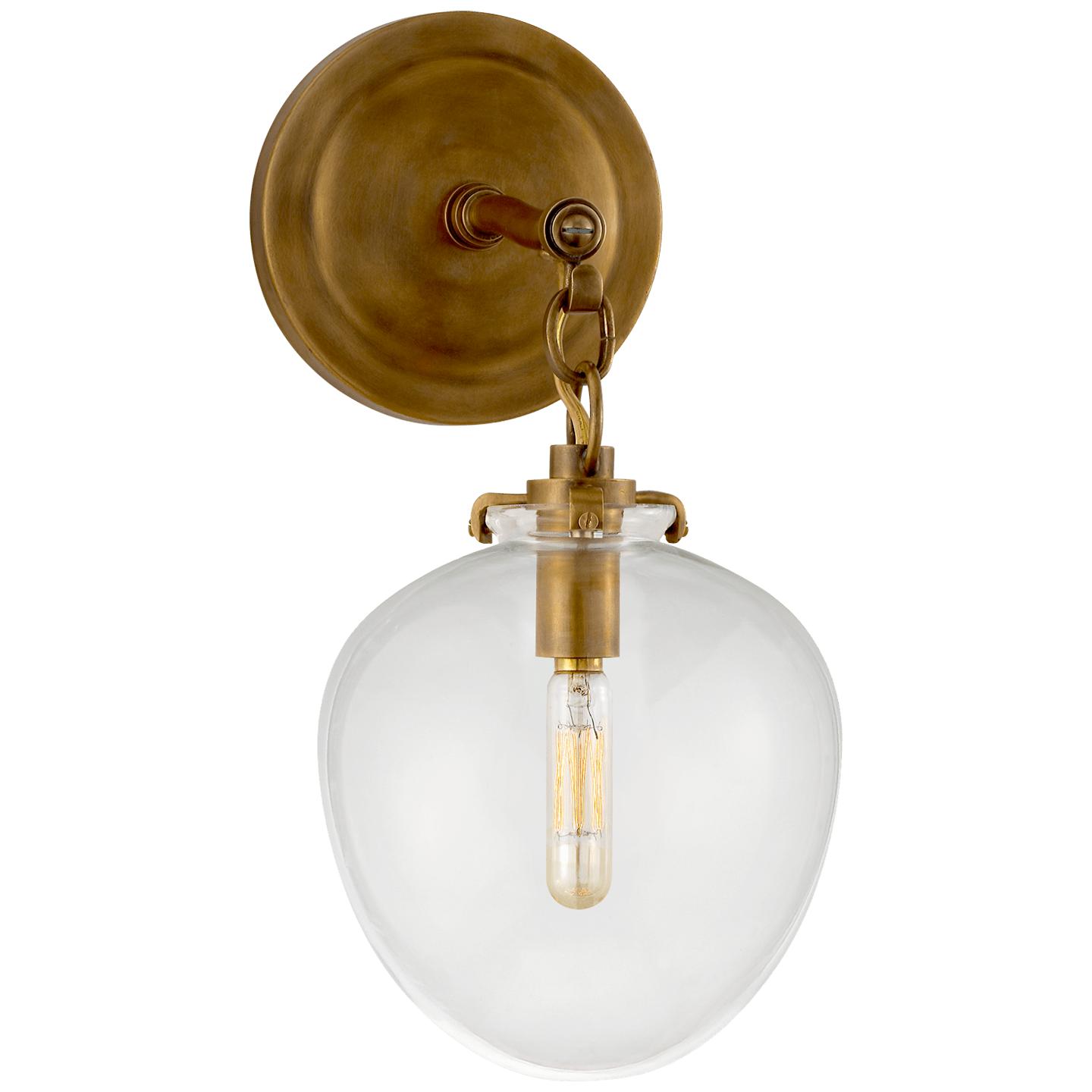 Hand-Rubbed Antique Brass Clear Glass