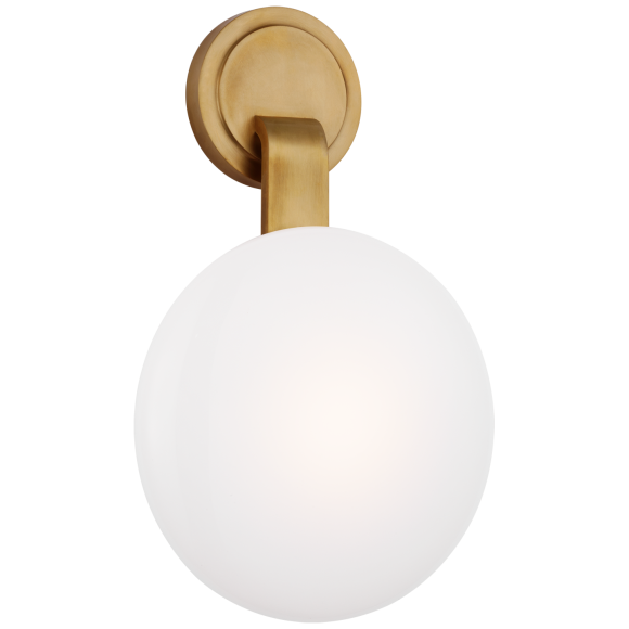 Soft Brass White Glass