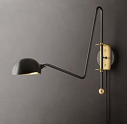 Brass top arm sconce